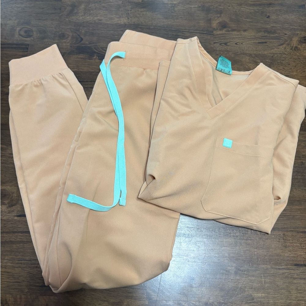 Scrub Set with Teal Accents